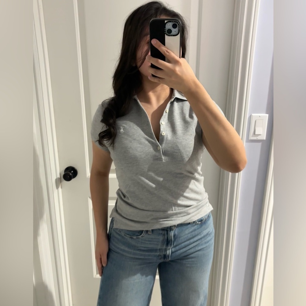 Polo Ralph Lauren Slim Fit Stretch Polo
Shirt-Grey, Size: S